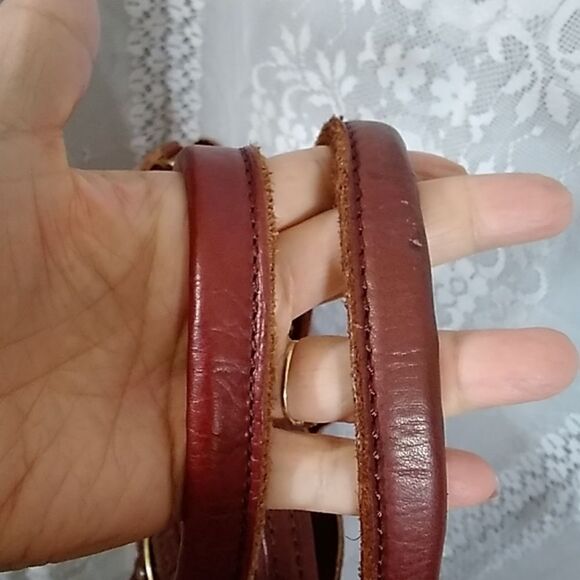 VINTAGE LARGE LUCKY BRAND EST 1990 100% LEATHER KOOBA BROWN .*5 UNISEX - Picture 10 of 16